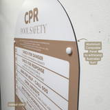 Designer Pool CPR Safety Sign | Arch | Grey