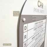Designer Pool CPR Safety Sign | Arch | Black