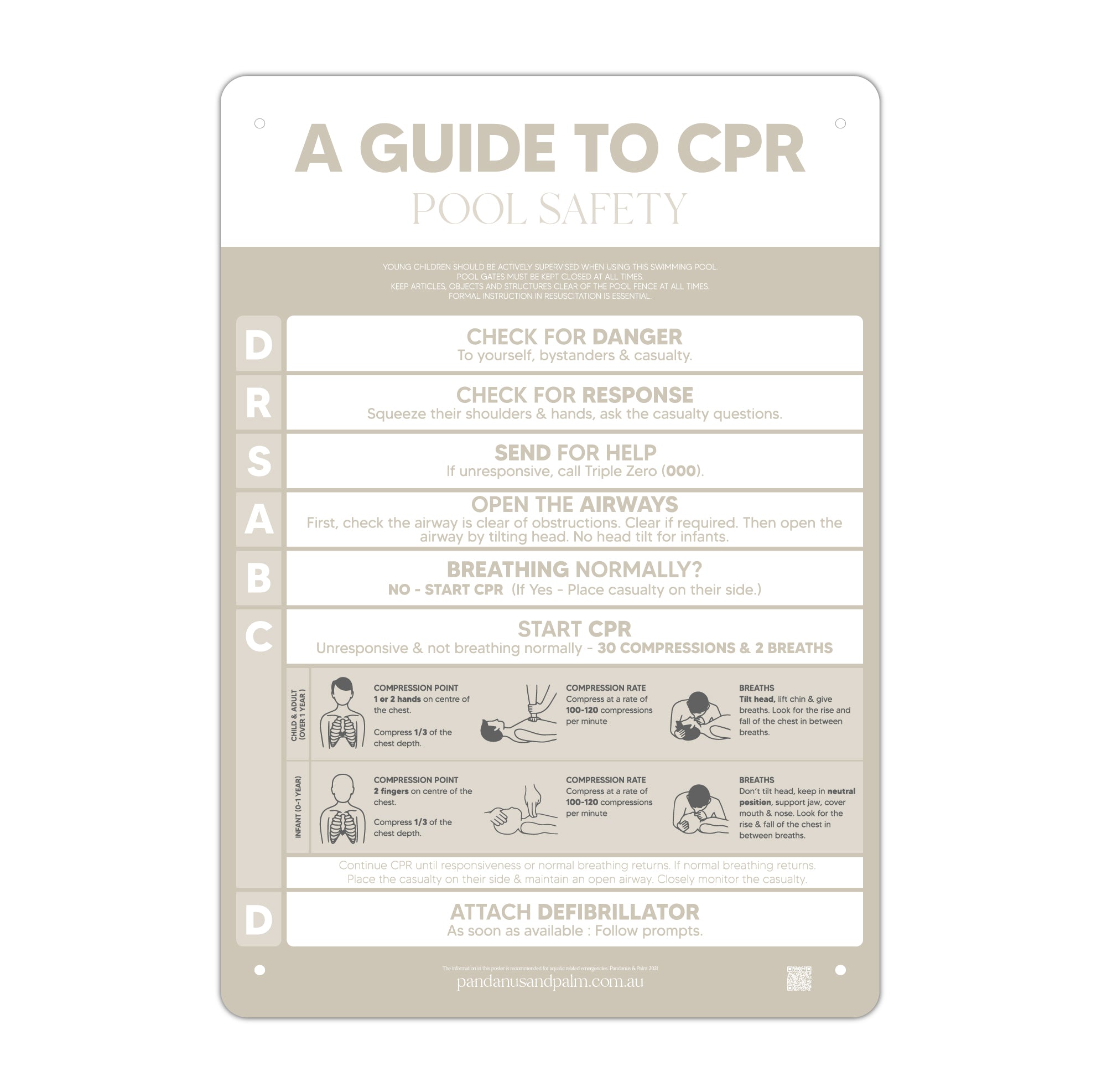 Aus Wide CPR Sign - Sand (rectangle)