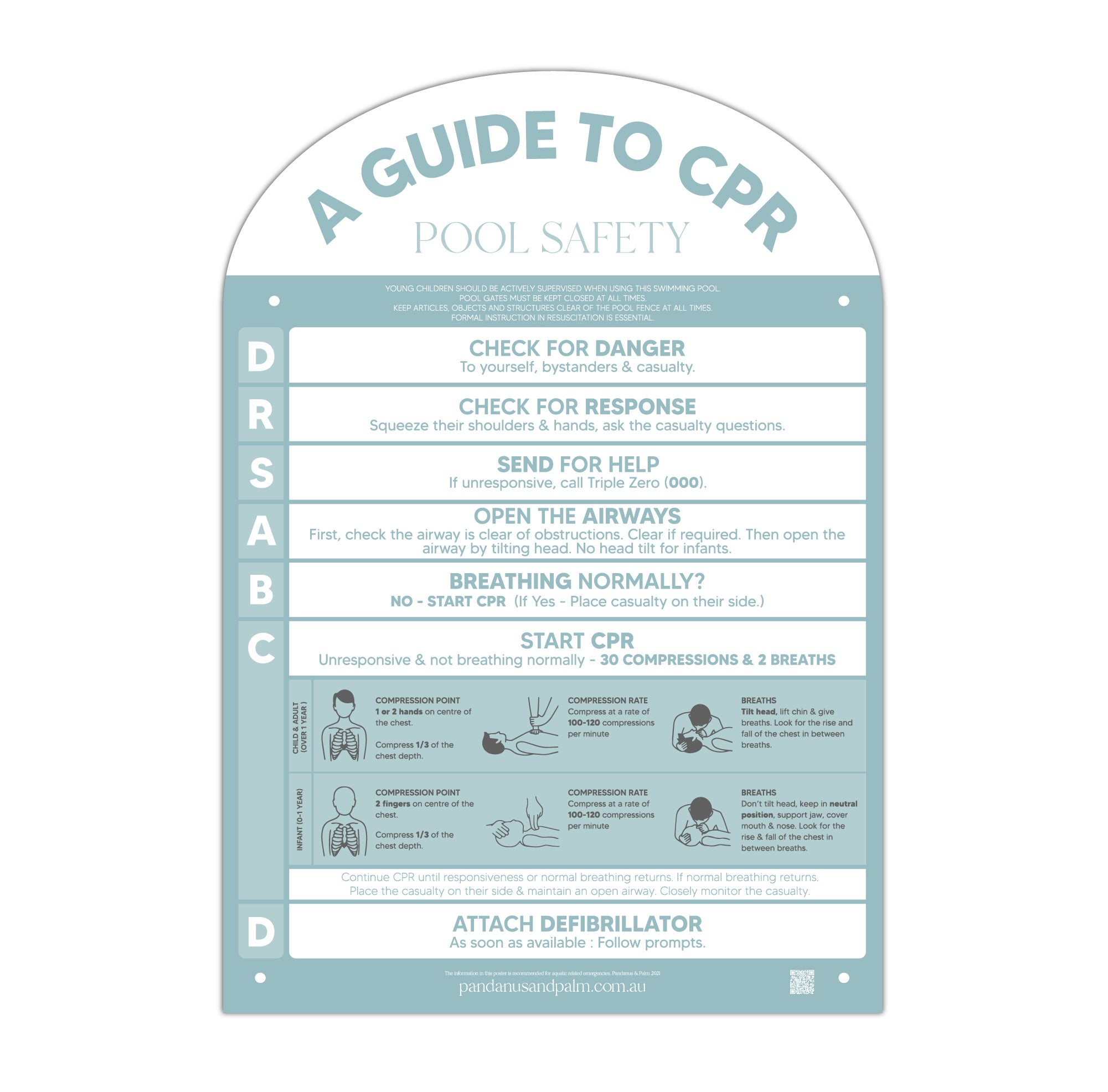 DOUBLE SIDED Bundle | Pool CPR Safety Sign | Arch