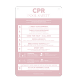 Designer Pool CPR Safety Sign | Pink